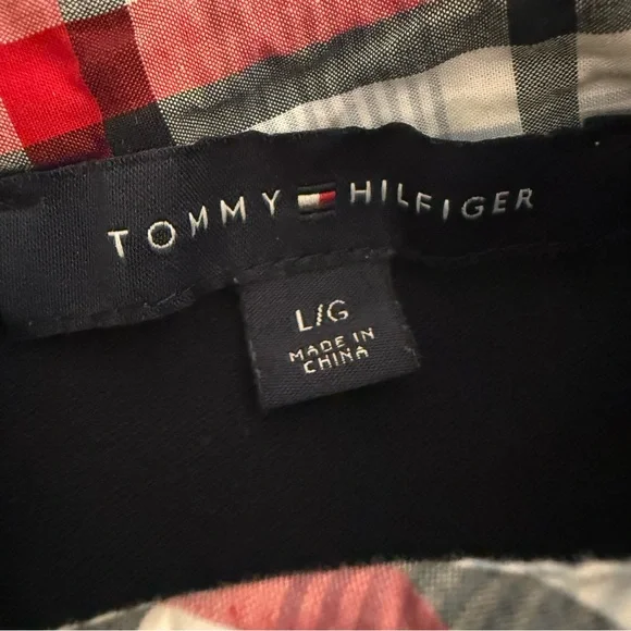 Tommy Hilfiger Navy Plaid Layered-look Sweater Size XL - Picture 3 of 7